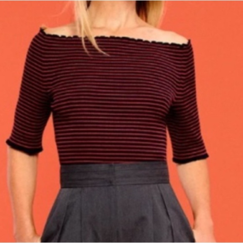 ADEAM Yama Stretchy Sweater Striped Navy/Red

NWT